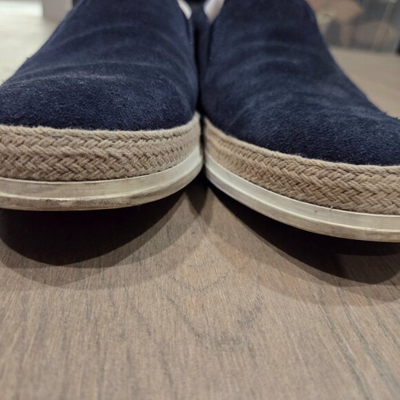 Tods Espadrille Loafers in Navy Suede size 9.5